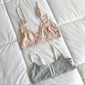 Tobi Wireless Bra - Two Pack Pink + Grey